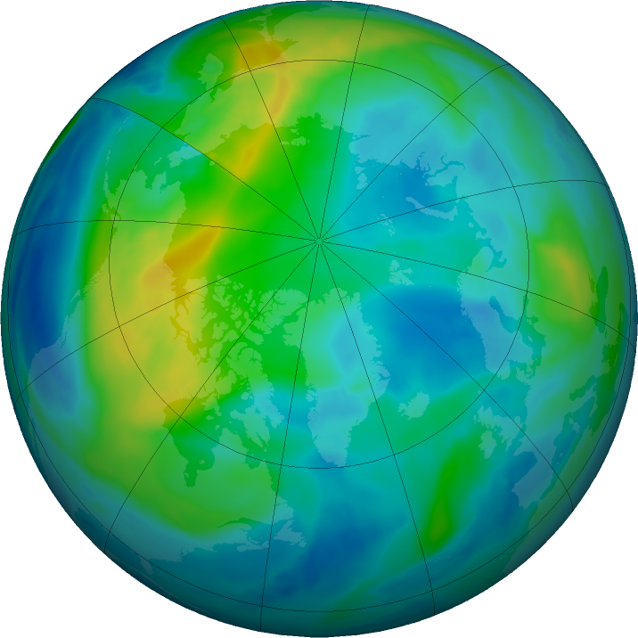 Arctic ozone map for 31 October 2017